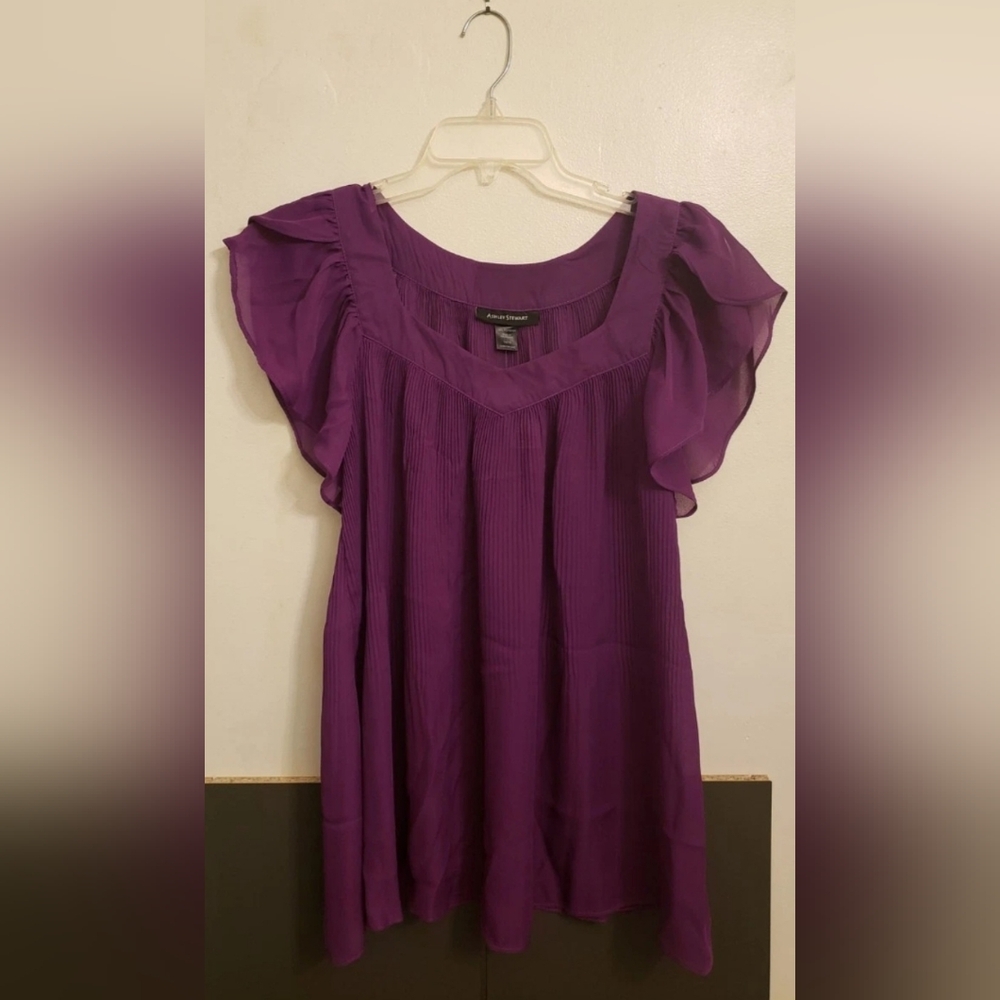 Ashley Stewart Vibrant Purple Blouse